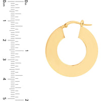 Olas d'Oro - 14K Yellow Gold Wide Triangular Tube Round Hoop Earrings - 3.26 Grams