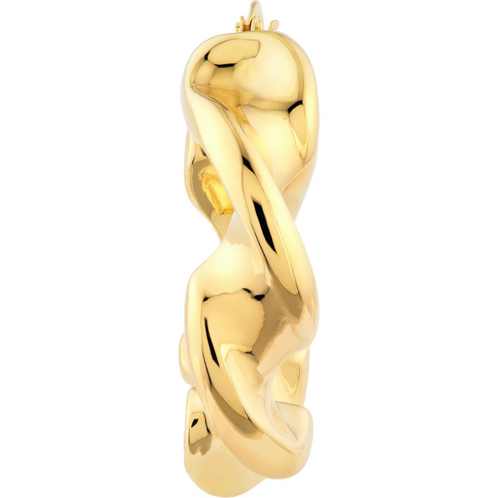 Olas d'Oro - 14K Yellow Gold Wide Twist Puff Hoop Earrings - 6.30 Grams Total Weight