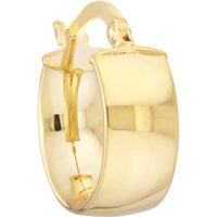 Olas d'Oro - 14K Yellow Gold Wide Wedding Band Hoop Earrings - 1.60 Grams Total Weight