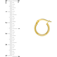 Olas d'Oro - 14K Yellow Gold Wide Wedding Band Hoop Earrings - 1.60 Grams Total Weight