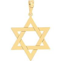 Olas d'Oro - 14K Yellow Gold Woven Star of David Pendant - Faith Symbol in Solid Gold