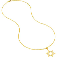 Olas d'Oro - 14K Yellow Gold Woven Star of David Pendant - Faith Symbol in Solid Gold