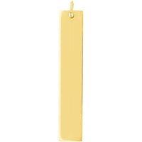 Olas d'Oro - 14K Yellow Gold X-Long Vertical Bar Engravable Charm 8x42mm 2.31 Grams