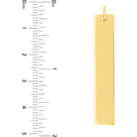 Olas d'Oro - 14K Yellow Gold X-Long Vertical Bar Engravable Charm 8x42mm 2.31 Grams