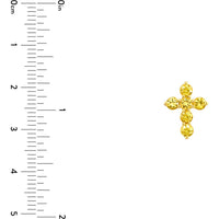 Olas d'Oro - 14K Yellow Gold Yellow Sapphire Cross Pendant - 0.90 Carat Total Gem Weight