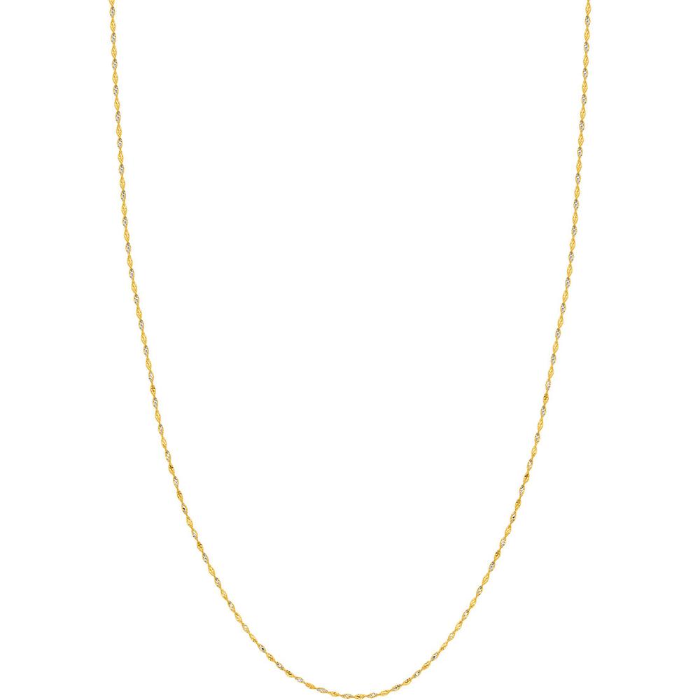 Olas d'Oro - 14K Yellow/White Gold 1.35mm Dorica Chain Necklace with Lobster Lock - 18'' Length