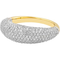 Olas d'Oro - 14K Yellow/White Gold Diamond Pave Dome Ring - 1.69 Carat Total Diamond Weight