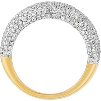 Olas d'Oro - 14K Yellow/White Gold Diamond Pave Dome Ring - 1.69 Carat Total Diamond Weight