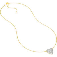 Olas d'Oro - 14K Yellow/White Gold Diamond Pave Heart Necklace - 1.0 Carat Total Diamond Weight