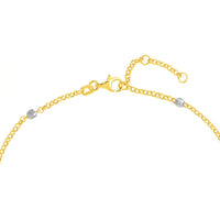 Olas d'Oro - 14K Yellow/White Gold Two-Tone Disco Bead Rolo Chain Bracelet with Diamond Cut Beads