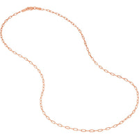 Olas d'Oro - 18K Rose Gold Diamond-Cut Paper Clip Chain Necklace 16" - 2.77 Grams