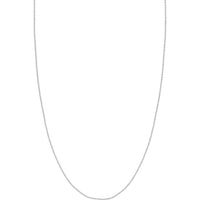 Olas d'Oro - 18K White Gold 22" Box Chain Necklace with Lobster Clasp - 0.96mm Width