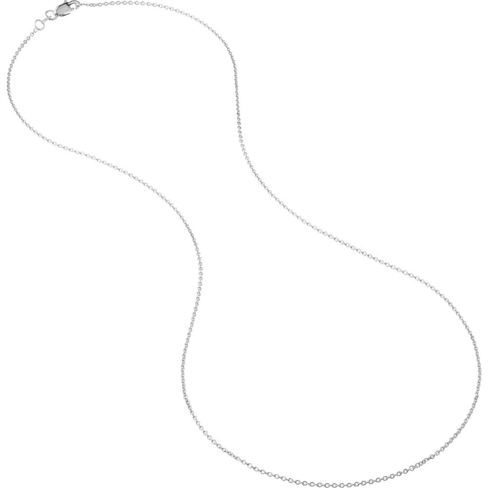 Olas d'Oro - 18K White Gold 24" Cable Chain Necklace with Lobster Clasp 1.05mm Width
