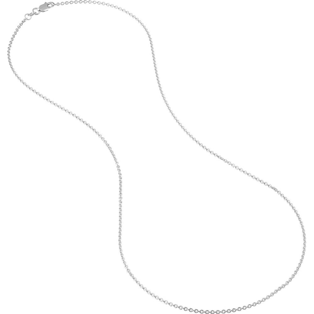 Olas d'Oro - 18K White Gold 30" Cable Chain Necklace with Lobster Lock - 5.14 Grams Total Weight