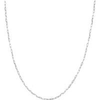 Olas d'Oro - 18K White Gold Diamond-Cut Paper Clip Chain Necklace - 18" 3.69 Grams