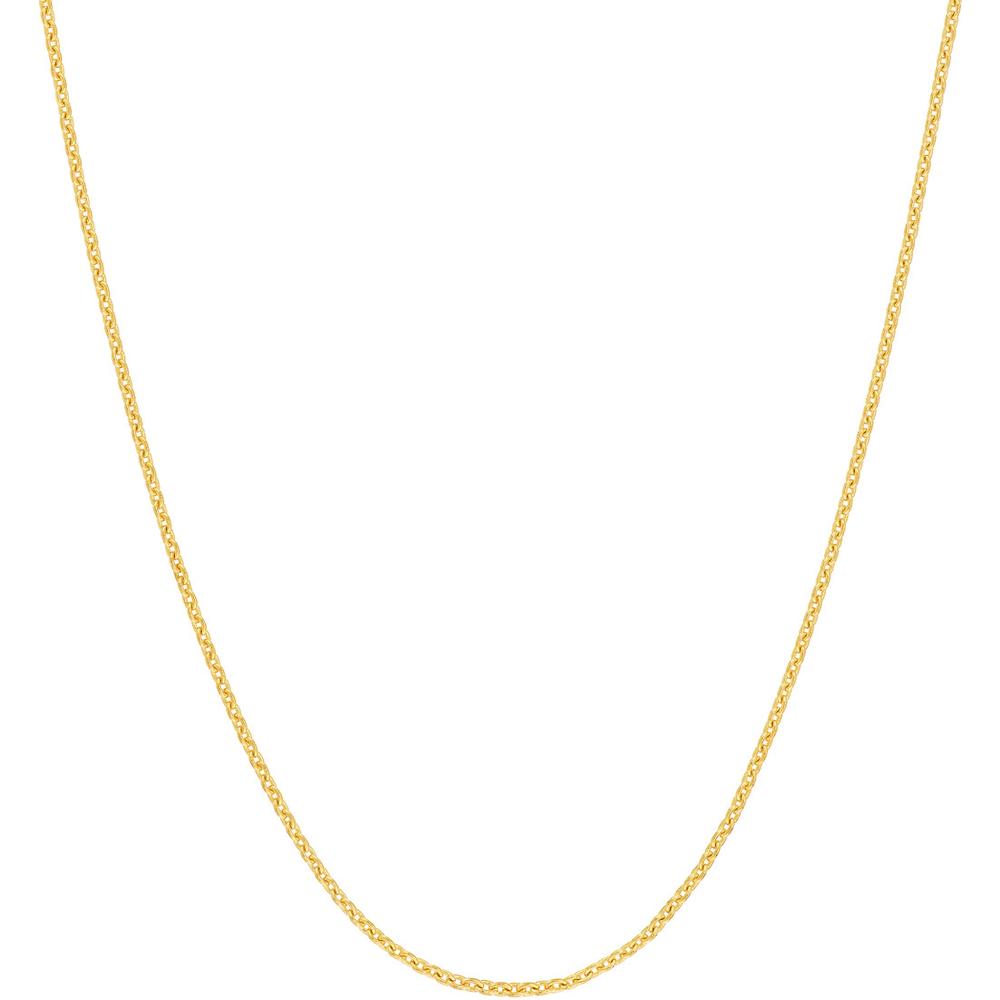 Olas d'Oro - 18K Yellow Gold 16" Cable Chain Necklace with Lobster Lock - 0.70mm Width