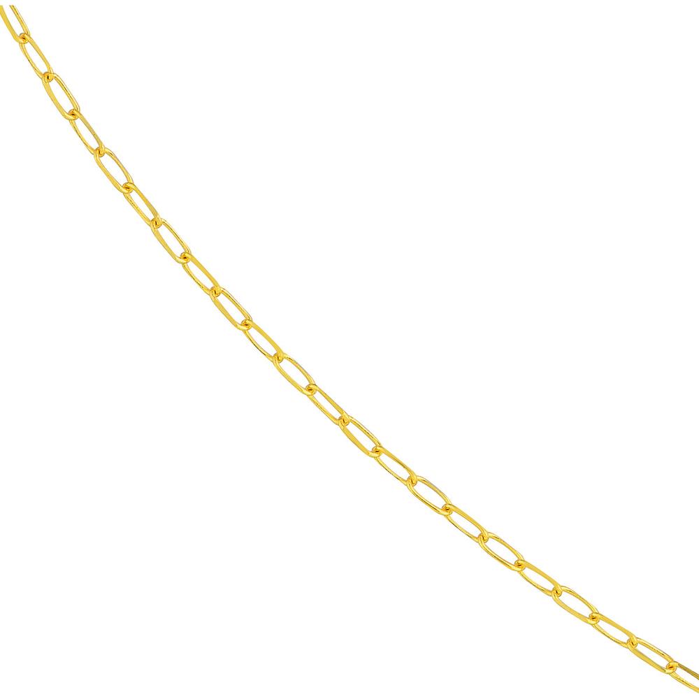 Olas d'Oro - 18K Yellow Gold 16" Paper Clip Chain Necklace with Lobster Lock 1.81 Grams