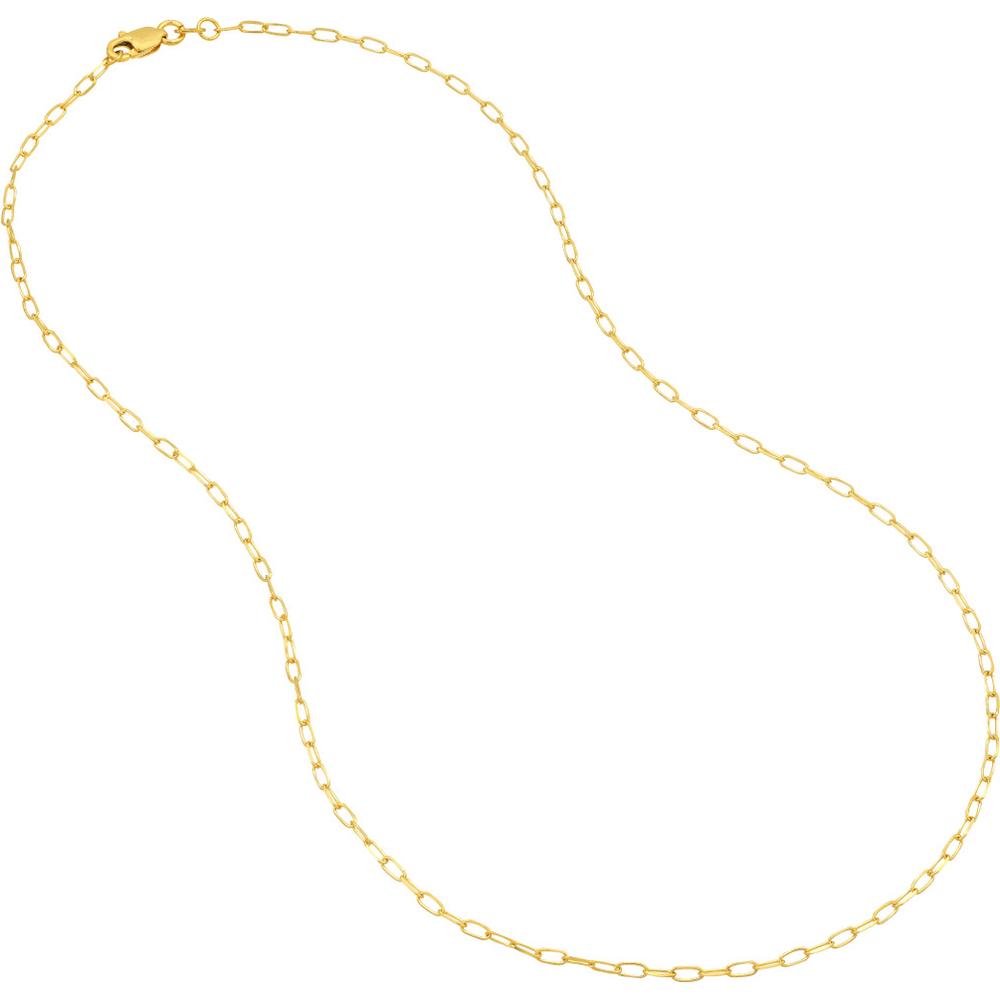 Olas d'Oro - 18K Yellow Gold 16" Paper Clip Chain Necklace with Lobster Lock 1.81 Grams
