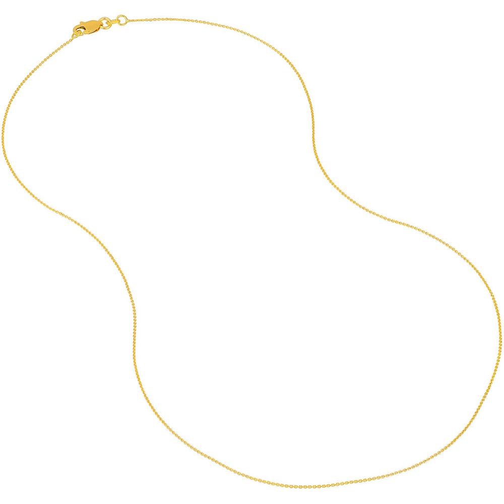 Olas d'Oro - 18K Yellow Gold 18" Cable Chain Necklace with Lobster Clasp - 0.70mm Width