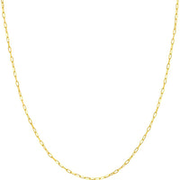 Olas d'Oro - 18K Yellow Gold 24" Paper Clip Chain Necklace with Diamond-Cut Links - 3.03 Grams Weight