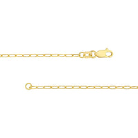 Olas d'Oro - 18K Yellow Gold 24" Paper Clip Chain Necklace with Diamond-Cut Links - 3.03 Grams Weight