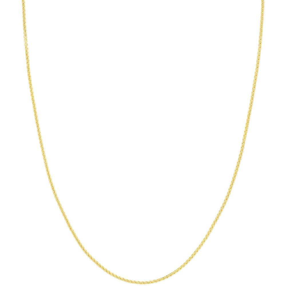 Olas d'Oro - 18K Yellow Gold 24" Solid Round Box Chain with Lobster Clasp 9.46 Grams