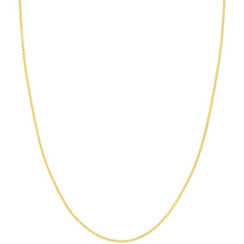 Olas d'Oro - 18K Yellow Gold 24" Solid Round Box Chain with Lobster Clasp 9.46 Grams