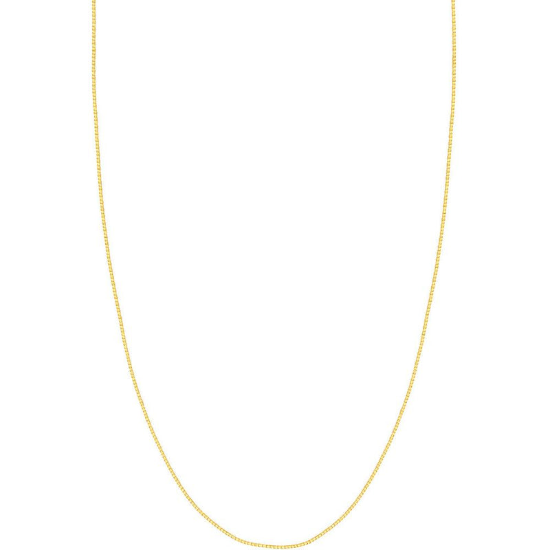 Olas d'Oro - 18K Yellow Gold 30" Box Chain Necklace with Lobster Clasp - 0.96mm Width