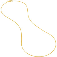 Olas d'Oro - 18K Yellow Gold 30" Box Chain Necklace with Lobster Clasp - 0.96mm Width