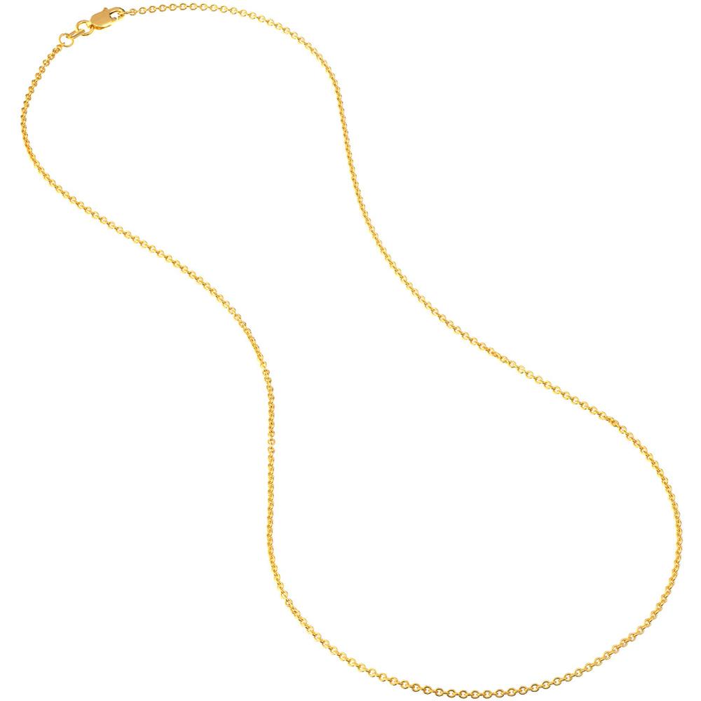 Olas d'Oro - 18K Yellow Gold 30" Cable Chain with Lobster Lock - 5.14 Grams Total Weight