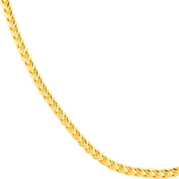 Olas d'Oro - 18K Yellow Gold 3mm Franco Chain Necklace with Pear Shaped Lobster Lock 26 Inches