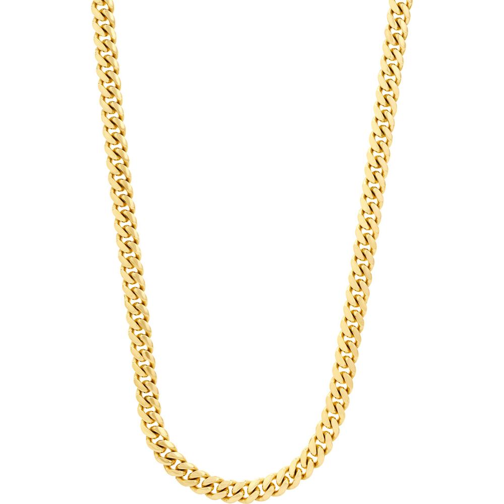 Olas d'Oro - 18K Yellow Gold 8.10mm T-Miami Cuban Chain Necklace with Lobster Lock - 24" - 107.59 Grams