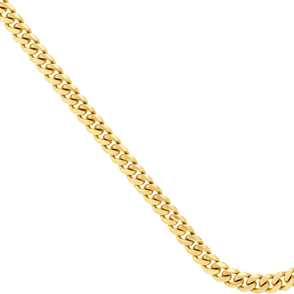 Olas d'Oro - 18K Yellow Gold 8.10mm T-Miami Cuban Chain Necklace with Lobster Lock - 24" - 107.59 Grams