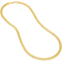 Olas d'Oro - 18K Yellow Gold 8.10mm T-Miami Cuban Chain Necklace with Lobster Lock - 24" - 107.59 Grams