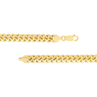 Olas d'Oro - 18K Yellow Gold 8.10mm T-Miami Cuban Chain Necklace with Lobster Lock - 24" - 107.59 Grams