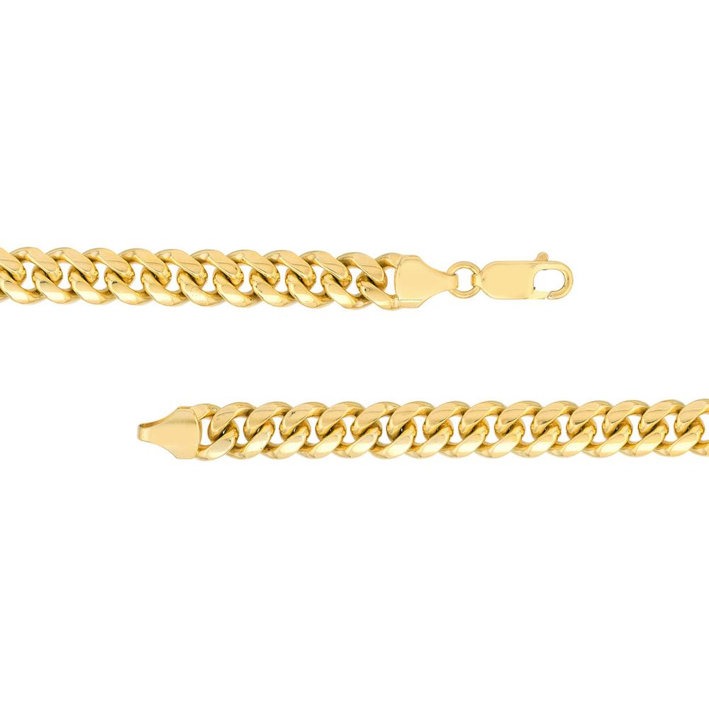 Olas d'Oro - 18K Yellow Gold 8.10mm T-Miami Cuban Chain Necklace with Lobster Lock - 24" - 107.59 Grams