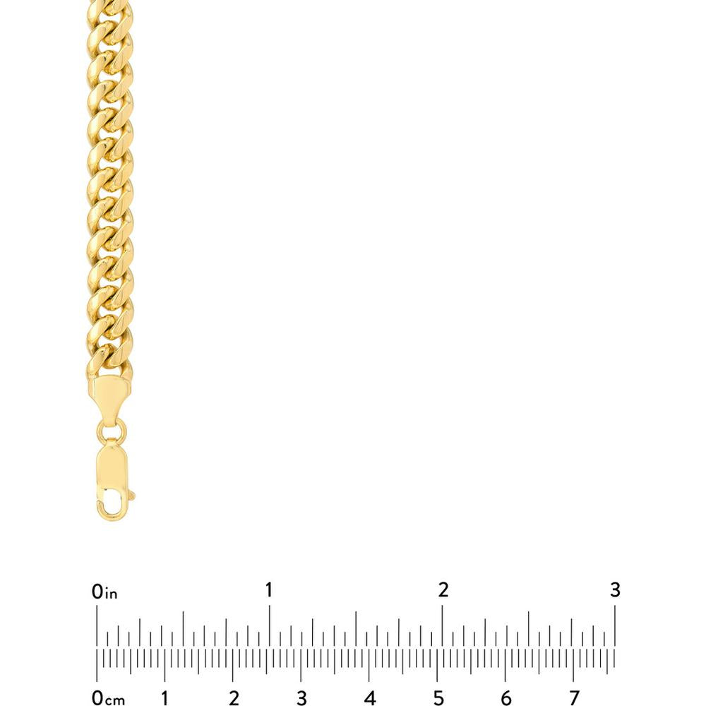 Olas d'Oro - 18K Yellow Gold 8.10mm T-Miami Cuban Chain Necklace with Lobster Lock - 24" - 107.59 Grams