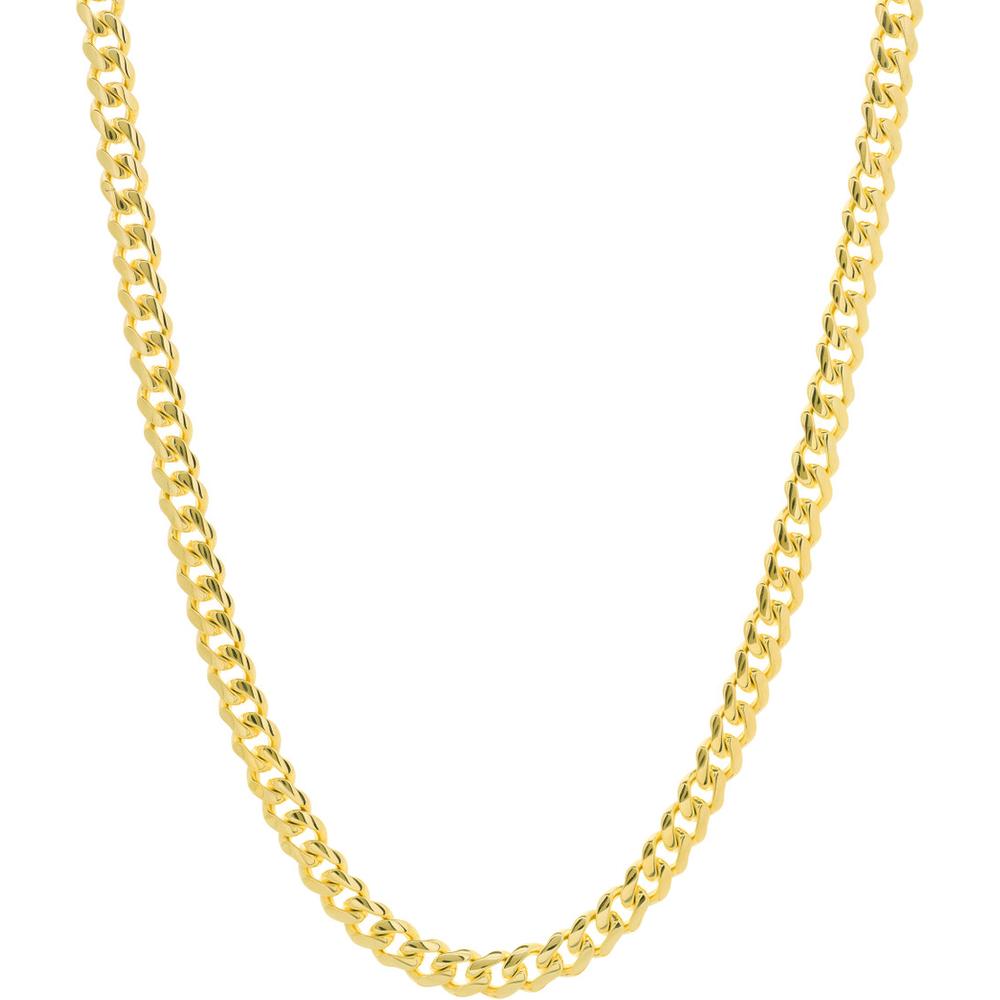 Olas d'Oro - 18K Yellow Gold 8.7mm Miami Cuban Chain Necklace - 24" Length, 122.26 Grams
