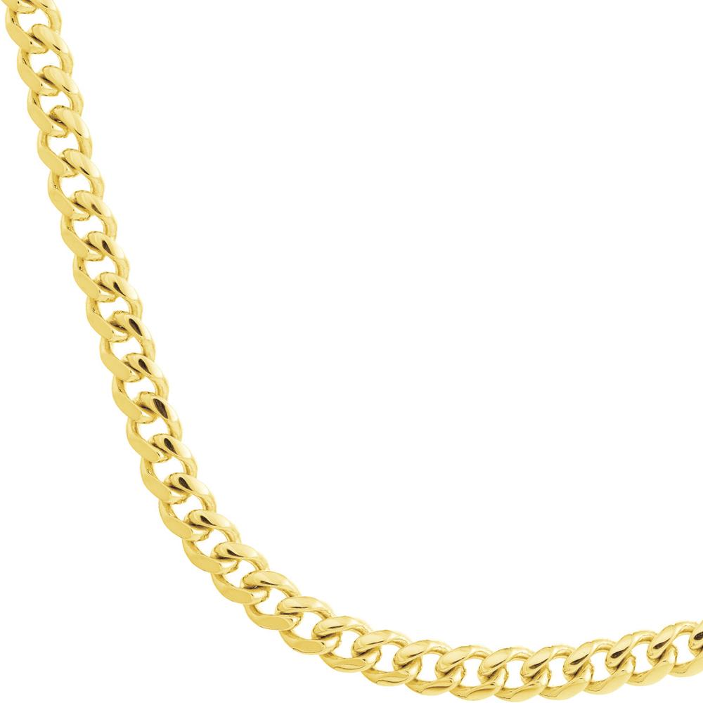 Olas d'Oro - 18K Yellow Gold 8.7mm Miami Cuban Link Chain Bracelet for Men 34.16 Grams Weight