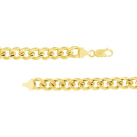 Olas d'Oro - 18K Yellow Gold 8.7mm Miami Cuban Link Chain Bracelet for Men 34.16 Grams Weight