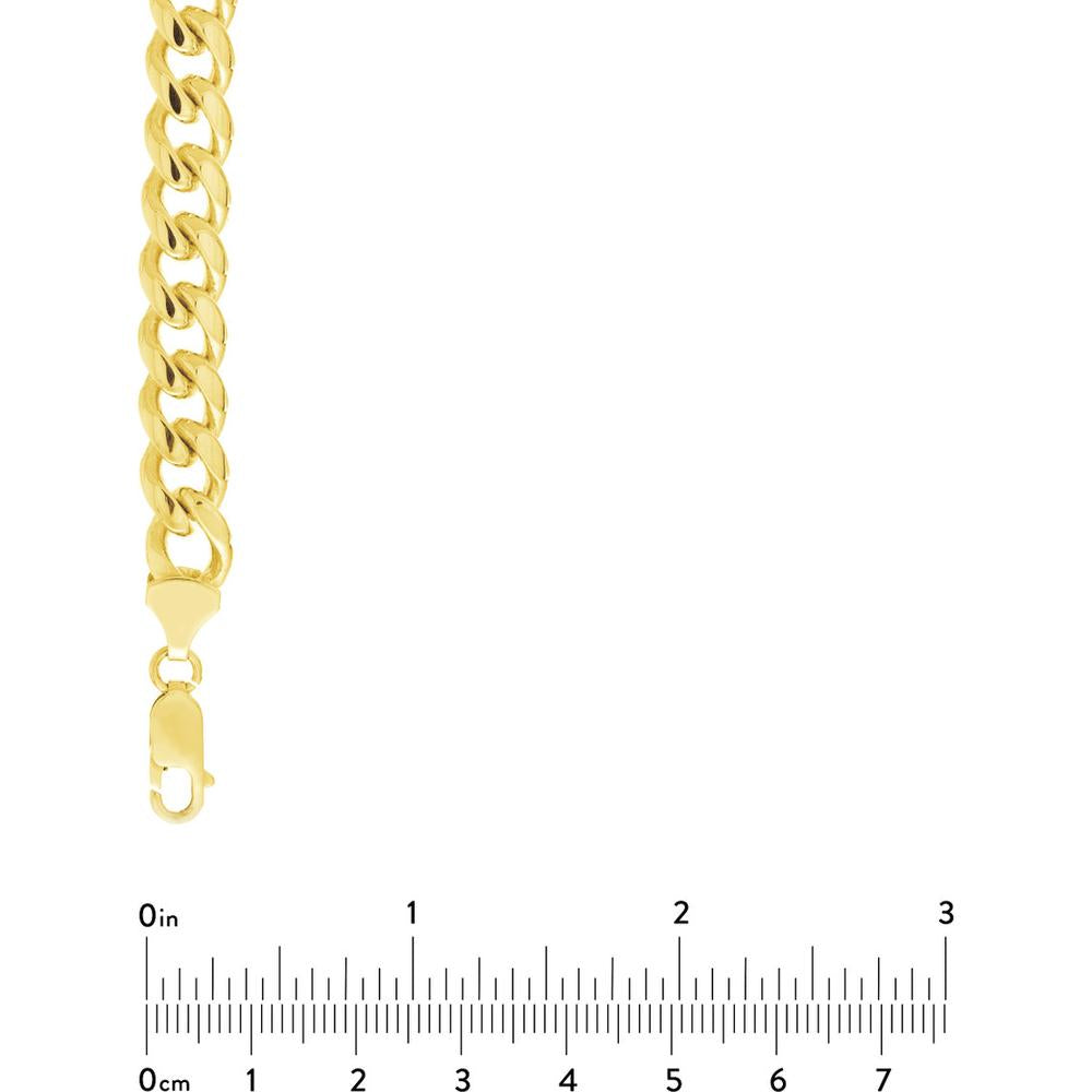 Olas d'Oro - 18K Yellow Gold 8.7mm Miami Cuban Link Chain Bracelet for Men 34.16 Grams Weight