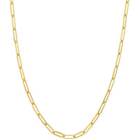 Olas d'Oro - 18K Yellow Gold Designer Long Link Chain Necklace - 30" Length, 3.80mm Wide, 19.41 Grams Total Weight