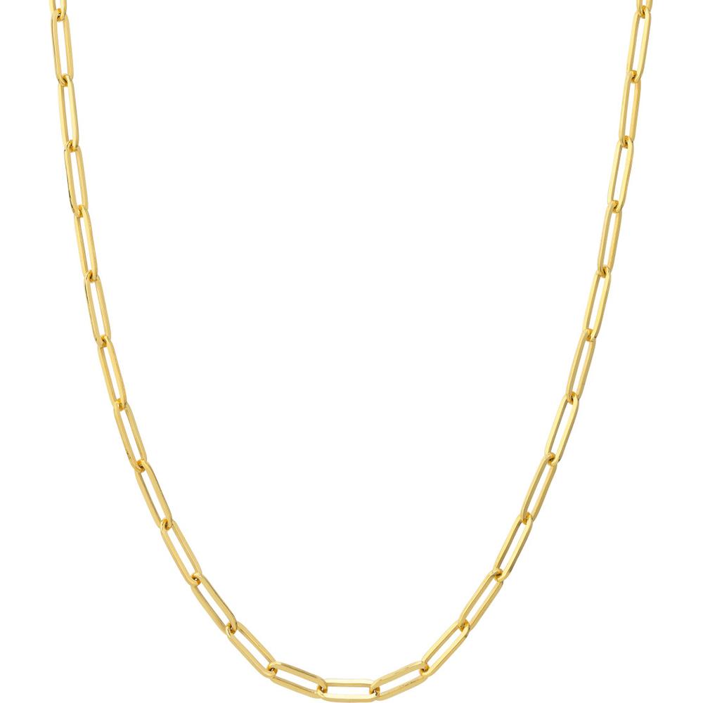 Olas d'Oro - 18K Yellow Gold Designer Long Link Chain Necklace - 30" Length, 3.80mm Wide, 19.41 Grams Total Weight