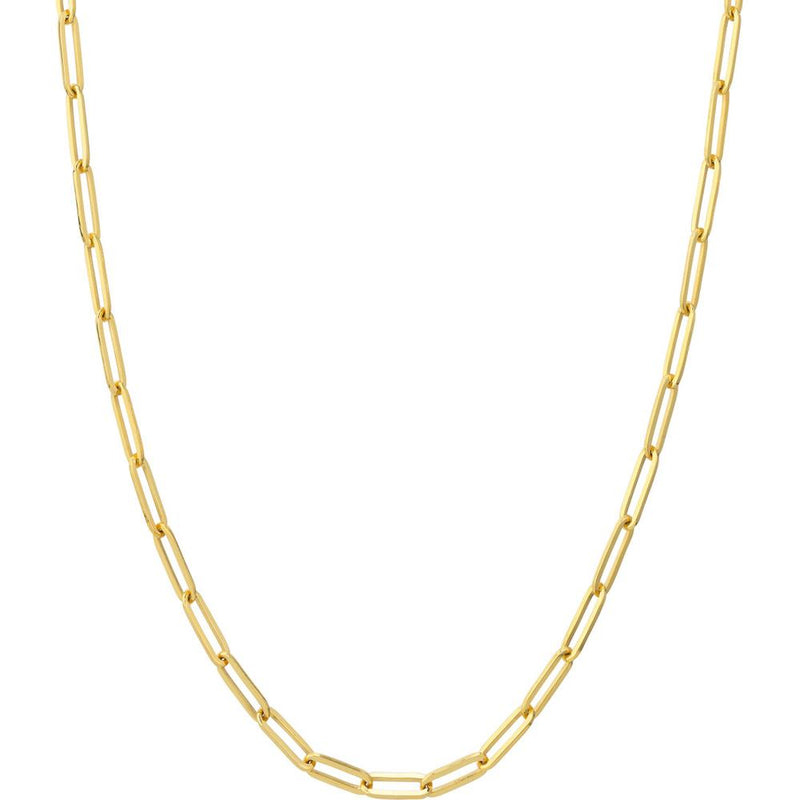 Olas d'Oro - 18K Yellow Gold Designer Long Link Chain Necklace - 30" Length, 3.80mm Wide, 19.41 Grams Total Weight