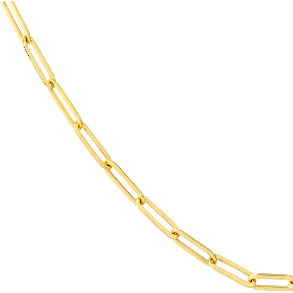 Olas d'Oro - 18K Yellow Gold Designer Long Link Chain Necklace - 30" Length, 3.80mm Wide, 19.41 Grams Total Weight