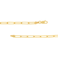 Olas d'Oro - 18K Yellow Gold Designer Long Link Chain Necklace - 30" Length, 3.80mm Wide, 19.41 Grams Total Weight