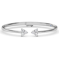 Open Bangle with Floral Clusters of Round Diamonds by Fana - 0.84 Carat Total Diamond Weight