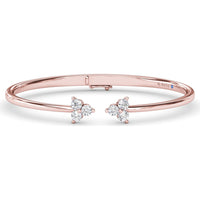 Open Bangle with Floral Clusters of Round Diamonds by Fana - 0.84 Carat Total Diamond Weight