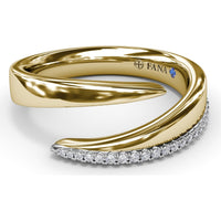 Open Bypass Ring with Pavé-Set Round Diamonds by Fana - 0.09 Carat Total Diamond Weight