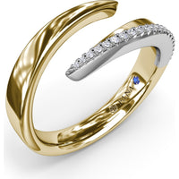 Open Bypass Ring with Pavé-Set Round Diamonds by Fana - 0.09 Carat Total Diamond Weight